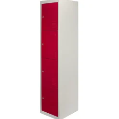 Lot de 3 Casiers de Rangement de 4 Portes en Acier Rouge