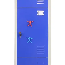 Lot de 3 Casiers de Rangement de 3 Portes en Acier Bleu