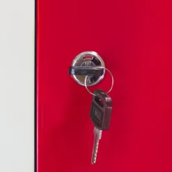 Lot de 3 Casiers de Rangement de 3 Portes en Acier Rouge