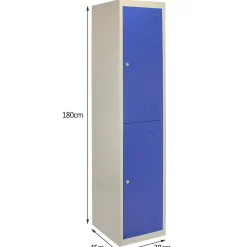 Lot de 3 Casiers de Rangement de 2 Portes en Acier Bleu