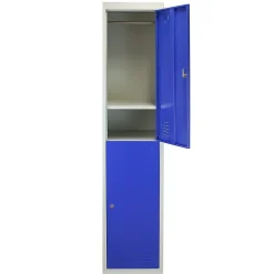Lot de 3 Casiers de Rangement de 2 Portes en Acier Bleu