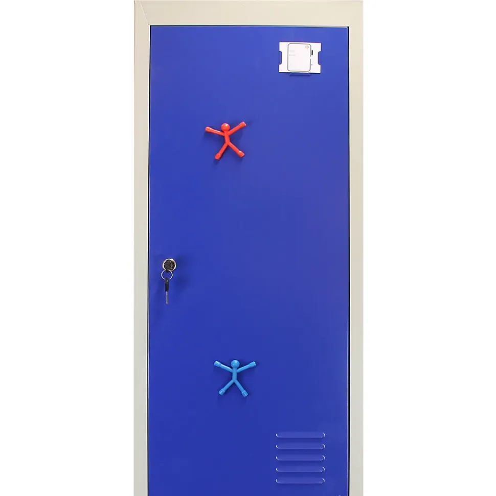 Lot de 3 Casiers de Rangement de 2 Portes en Acier Bleu