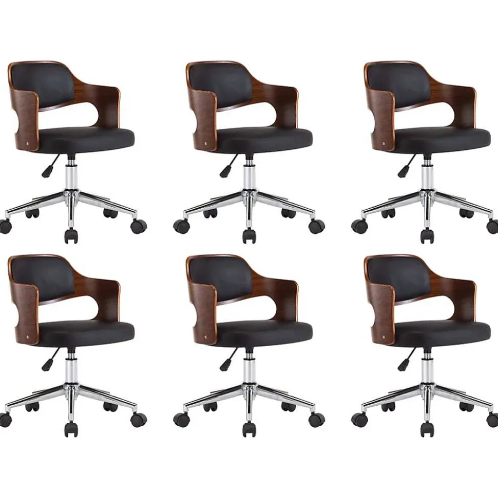 Lot de 6 chaise de bureau vidaxl en bois non pliable interieur H. 68 cm
