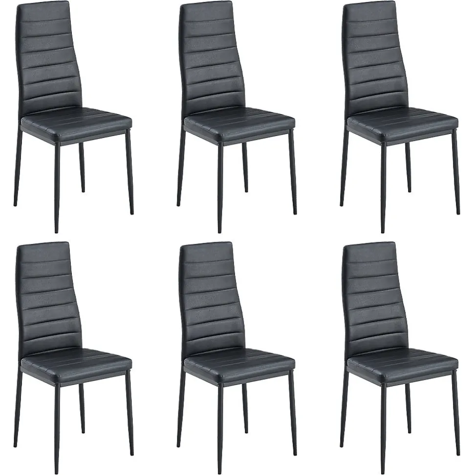 Lot de 6 chaise teeno interieur non empilable non pliable en fer H. 97 cm noir