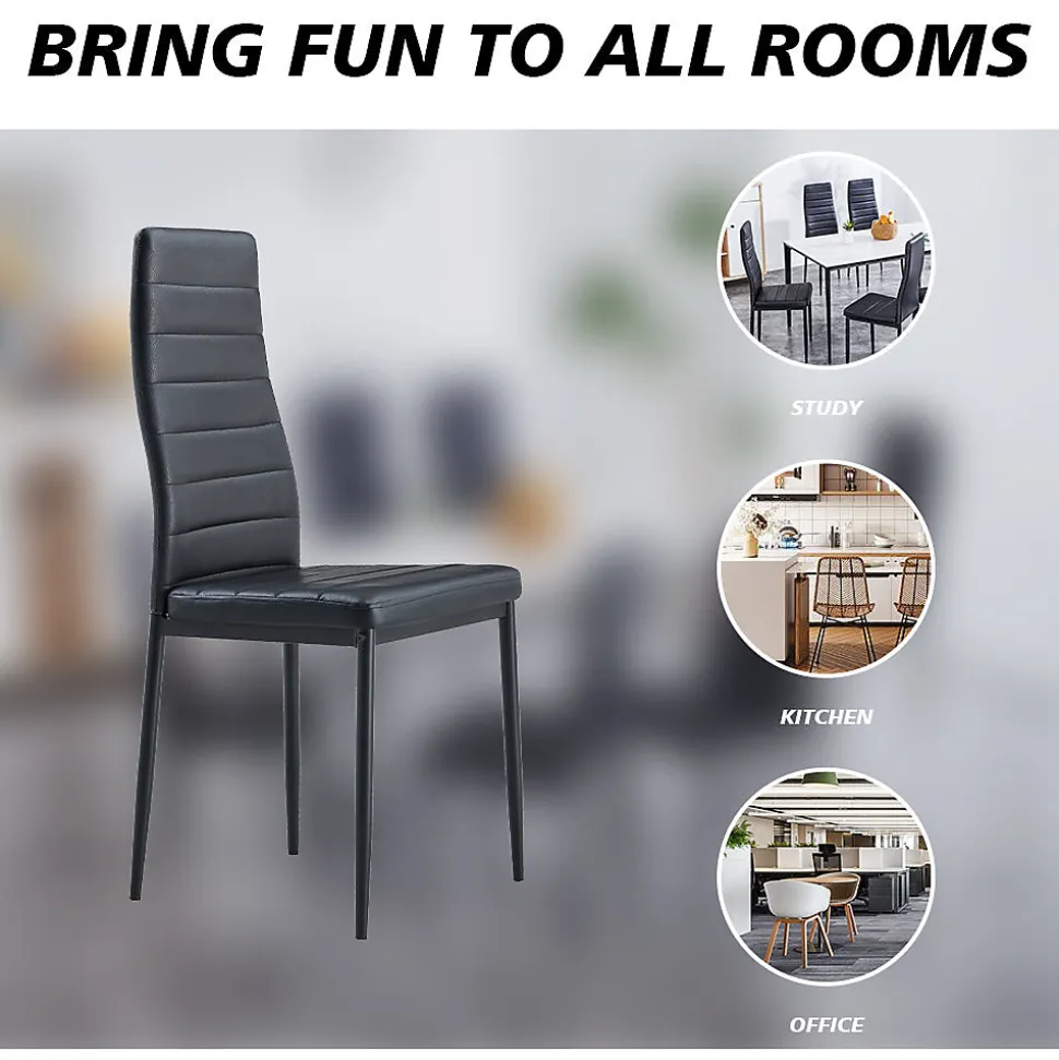 Lot de 6 chaise teeno interieur non empilable non pliable en fer H. 97 cm noir