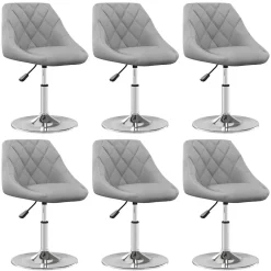 Lot de 6 chaise vidaxl interieur non pliable en plastique H. 62.5 cm gris