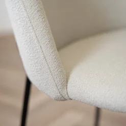 Lot de 2 chaises en tissu bouclette beige - Karl