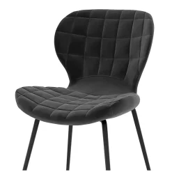 Lot de 2 chaises en velours noir - Mazzia