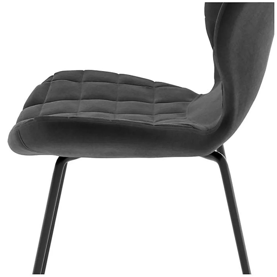 Lot de 2 chaises en velours noir - Mazzia