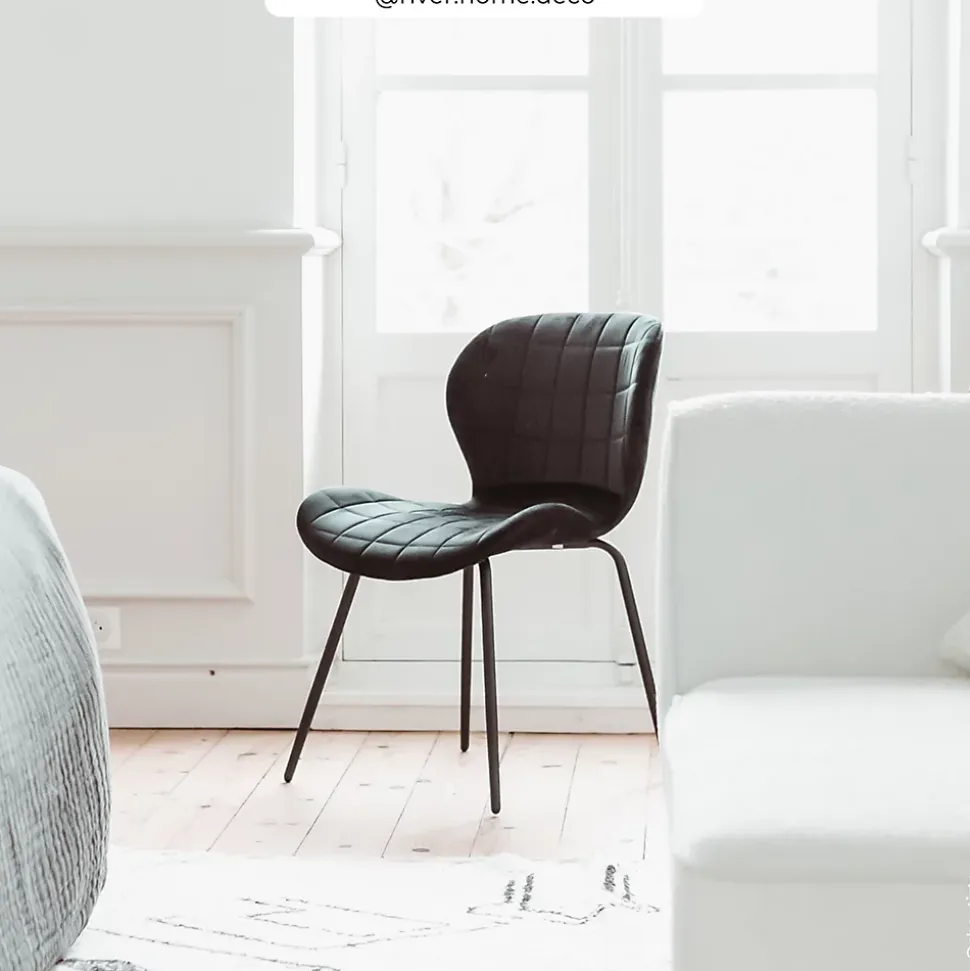 Lot de 2 chaises en velours noir - Mazzia