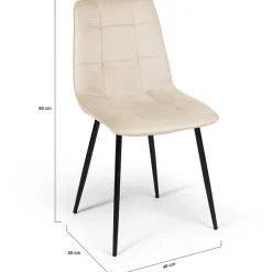 Lot de 6 chaises MILA en velours mix color terracotta x2, gris foncé x2 et beige x2