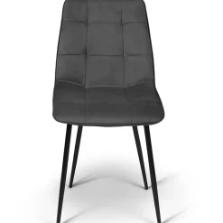 Lot de 6 chaises MILA en velours mix color terracotta x2, gris foncé x2 et beige x2