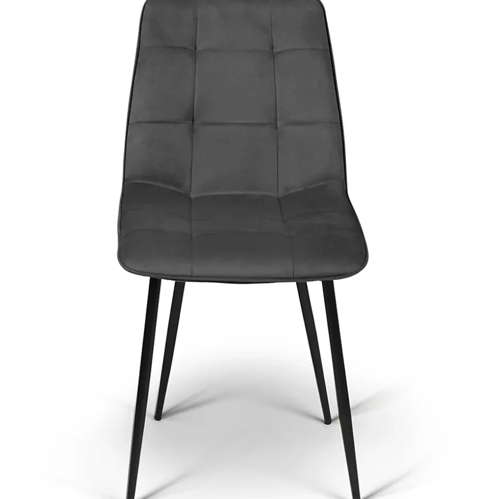 Lot de 6 chaises MILA en velours mix color terracotta x2, gris foncé x2 et beige x2