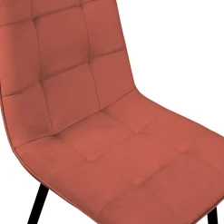 Lot de 6 chaises MILA en velours mix color terracotta x2, gris foncé x2 et beige x2