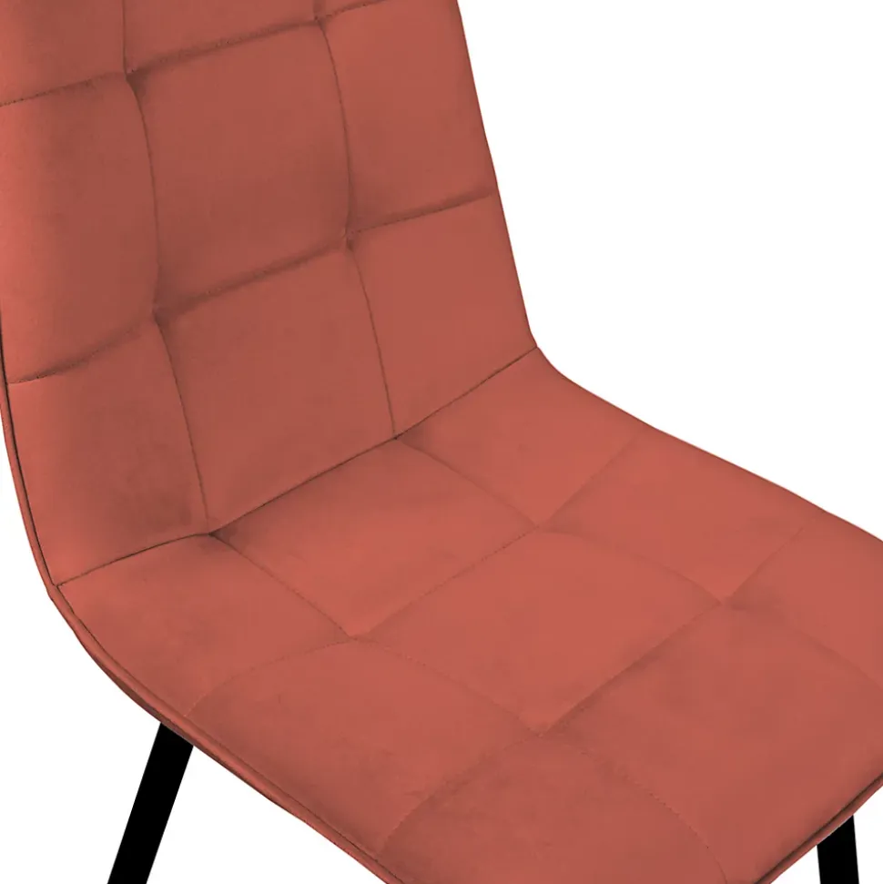 Lot de 6 chaises MILA en velours mix color terracotta x2, gris foncé x2 et beige x2