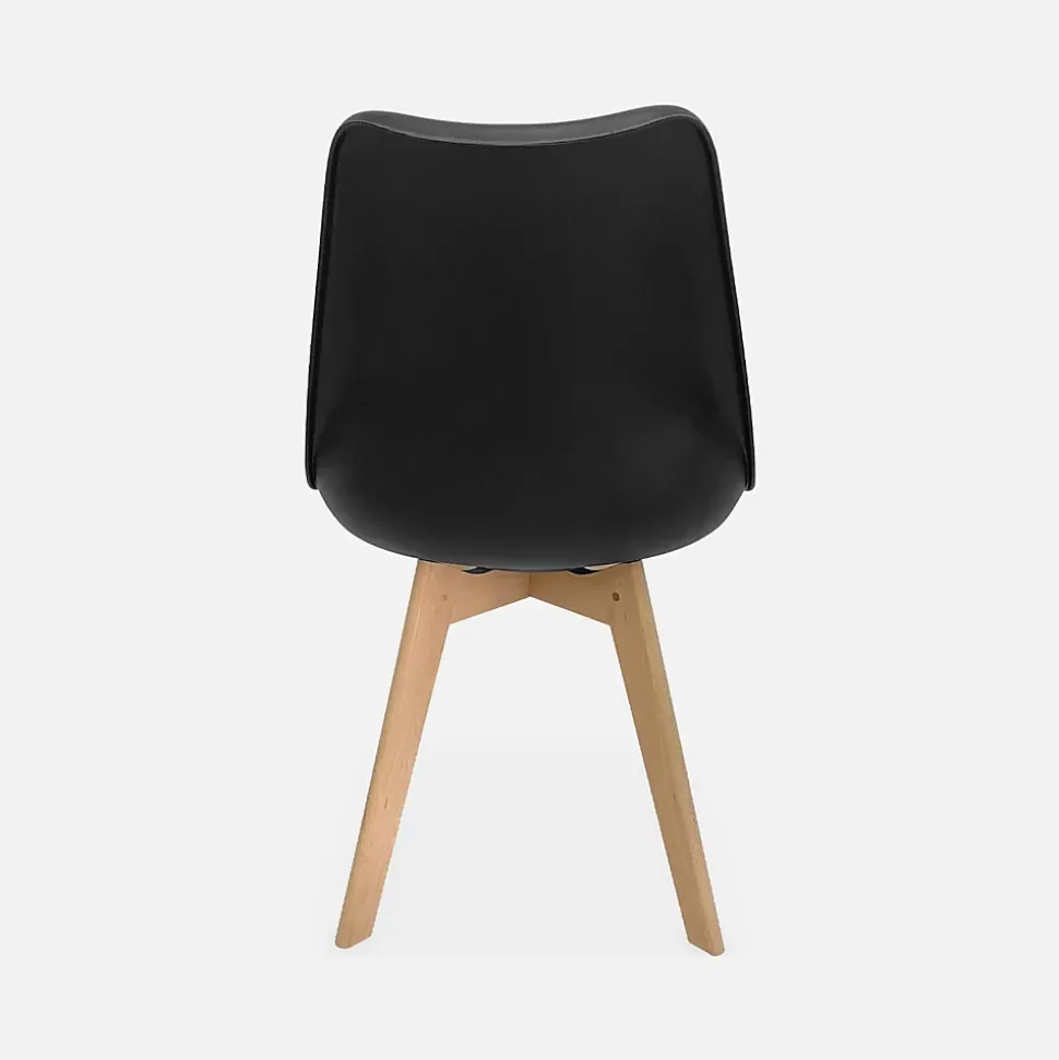 Lot de 4 chaises scandinaves. pieds bois de hêtre. chaise 1 place. noirs