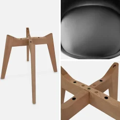 Lot de 4 chaises scandinaves. pieds bois de hêtre. chaise 1 place. noirs