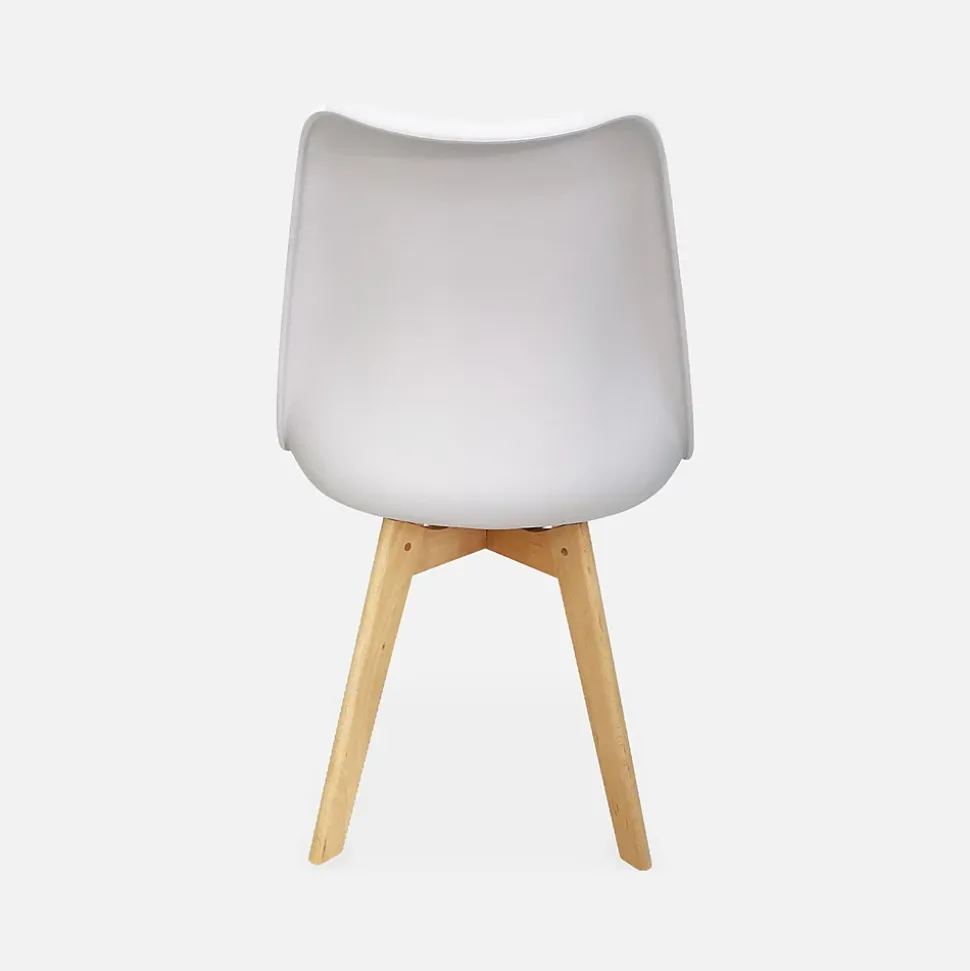 Lot de 6 chaises scandinaves. pieds bois de hêtre. chaises 1 place. blancs