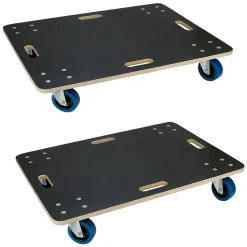 Lot de 2 chariots de transport ECD Germany à roulettes 60x80 cm roues en caoutchouc pivotantes