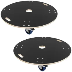 Lot de 2 chariots de transport meuble ECD Germany rond 87 cm avec 2 freins et 4 roues pivotantes