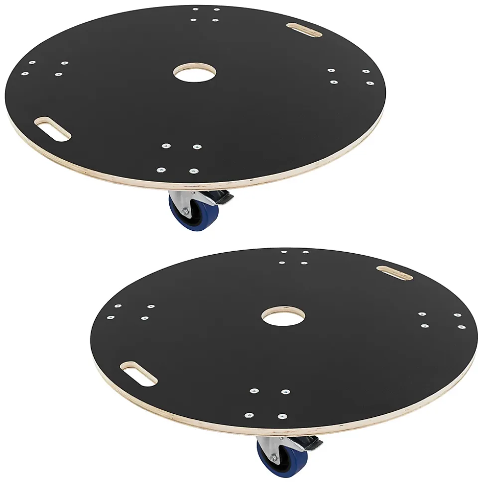 Lot de 2 chariots de transport meuble ECD Germany rond 87 cm avec 2 freins et 4 roues pivotantes