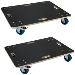 Lot de 2 chariots de transport ECD Germany à roulettes avec 2 à frein 60x80 cm roues pivotantes
