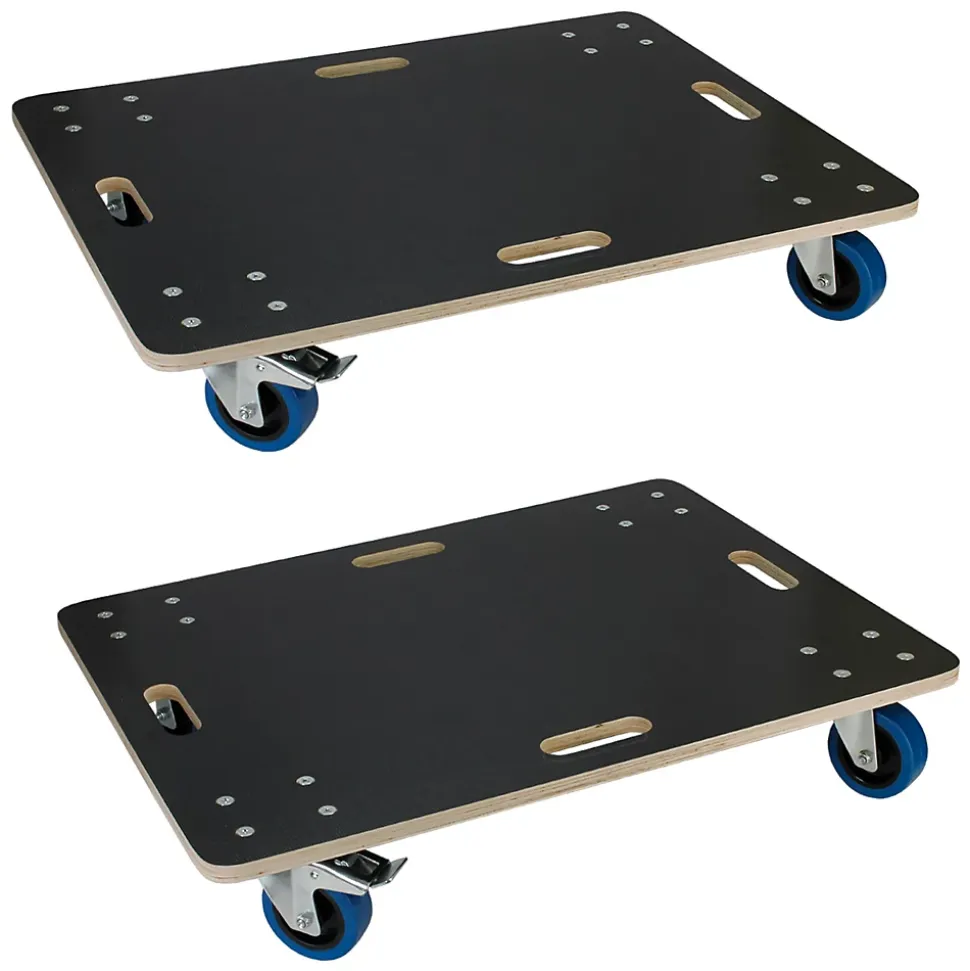 Lot de 2 chariots de transport ECD Germany à roulettes avec 2 à frein 60x80 cm roues pivotantes