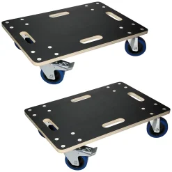 Lot de 2 chariots de transport ECD Germany à roulettes avec 2 à frein 40x60 cm roues pivotantes