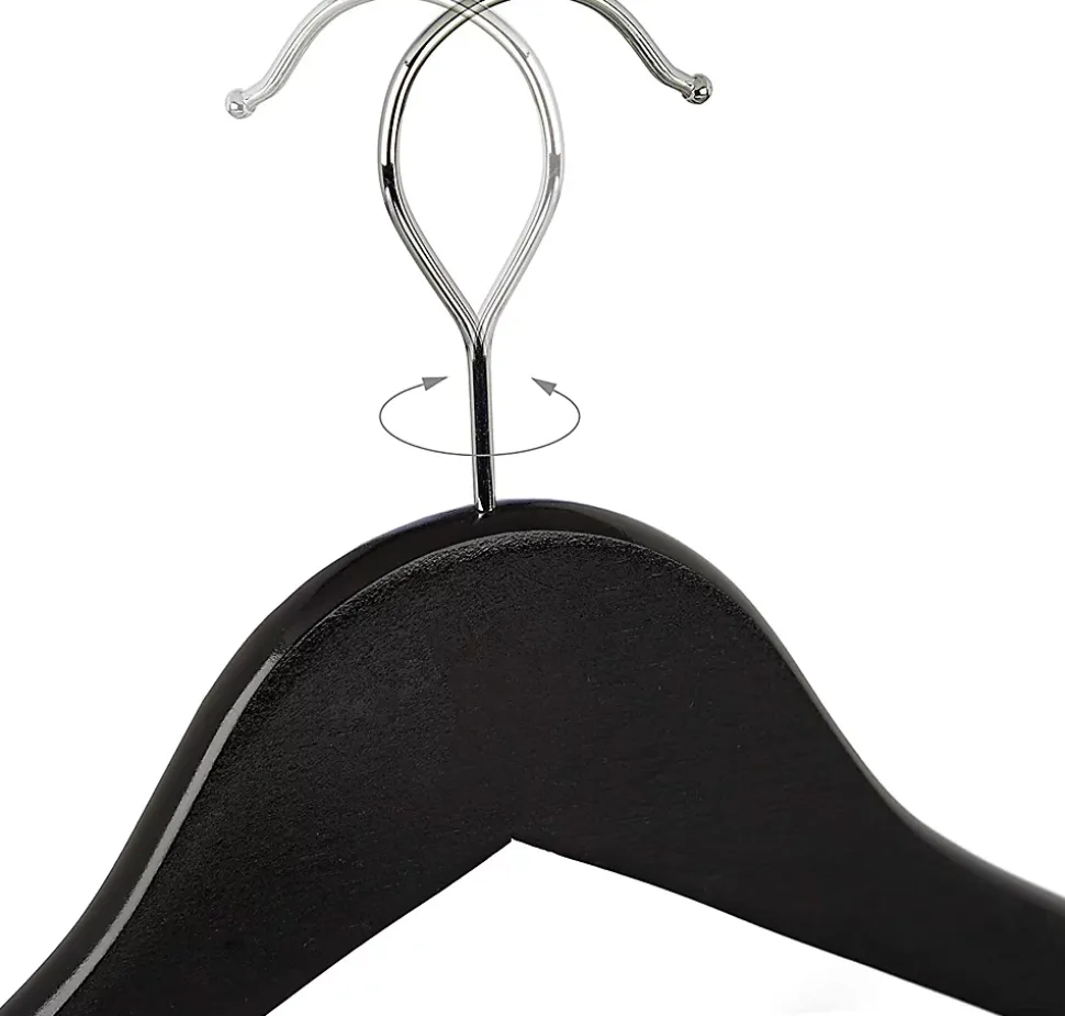 Lot de 10 cintre en bois bois noir Helloshop26