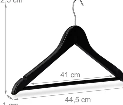 Lot de 10 cintre en bois bois noir Helloshop26