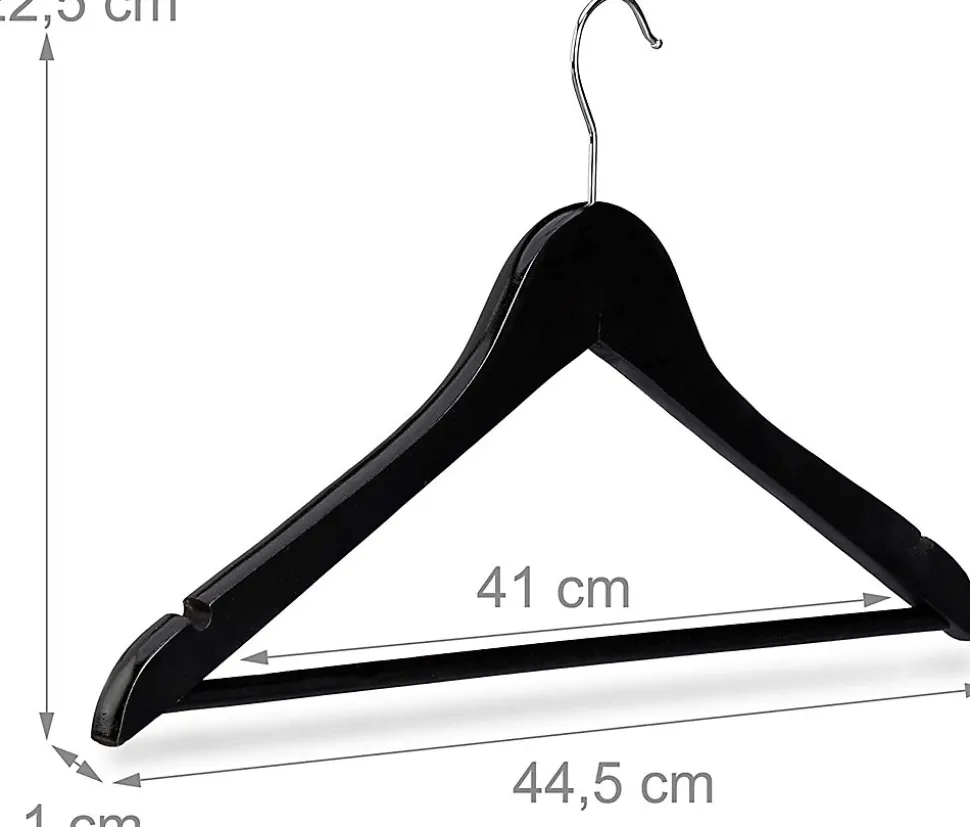 Lot de 10 cintre en bois bois noir Helloshop26