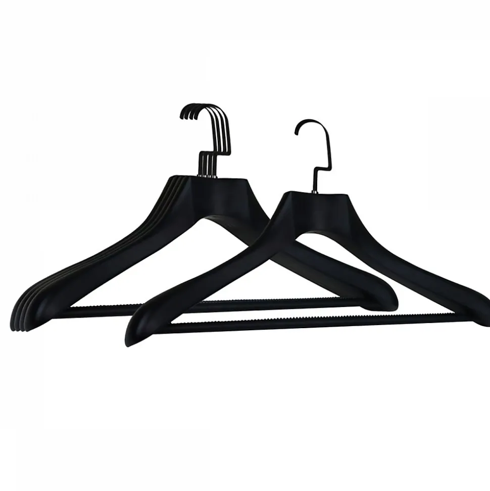 Lot de 12 cintres 44.5 cm pour manteau adulte premium avec crochet pivotant à 360 degrés - Noir - Vivezen