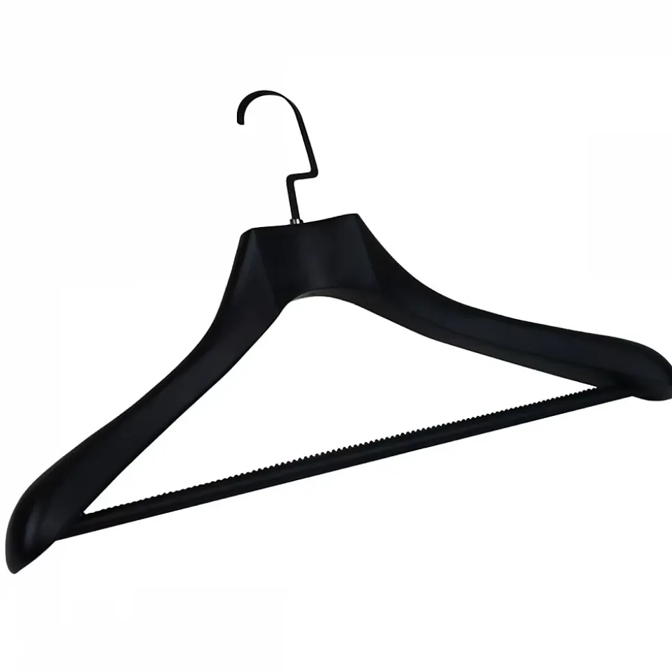 Lot de 12 cintres 44.5 cm pour manteau adulte premium avec crochet pivotant à 360 degrés - Noir - Vivezen