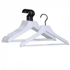Lot de 40 cintres 32 cm pour vêtements enfant premium avec crochet pivotant à 360 degrés - Blanc - Vivezen