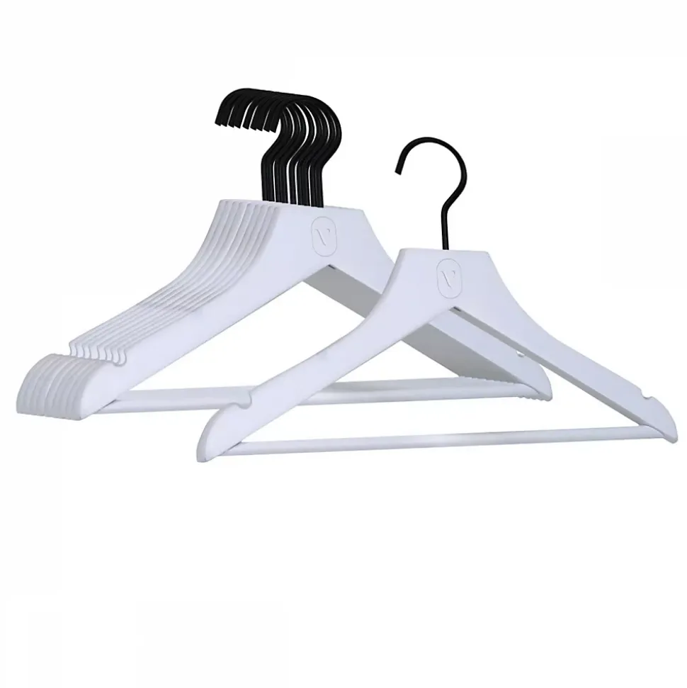 Lot de 40 cintres 32 cm pour vêtements enfant premium avec crochet pivotant à 360 degrés - Blanc - Vivezen