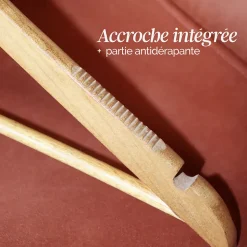 Lot de 20 cintres 44.5 cm pour vêtements adulte premium avec crochet pivotant à 360 degrés - Bois clair - Vivezen