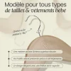 Lot de 20 cintres 28.5 cm pour vêtements bébé avec crochet pivotant à 360 degrés - Bois clair - Vivezen