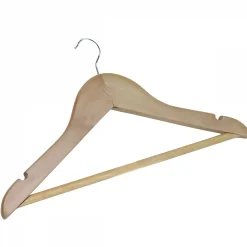 Lot de 10 cintres 32.5 cm pour vêtements enfant avec crochet pivotant à 360 degrés - Bois clair - Vivezen