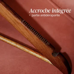 Lot de 40 cintres 44.5 cm pour vêtements adulte premium avec crochet pivotant à 360 degrés - Bois foncé - Vivezen