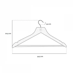 Lot de 40 cintres 44.5 cm pour vêtements adulte premium avec crochet pivotant à 360 degrés - Noir - Vivezen