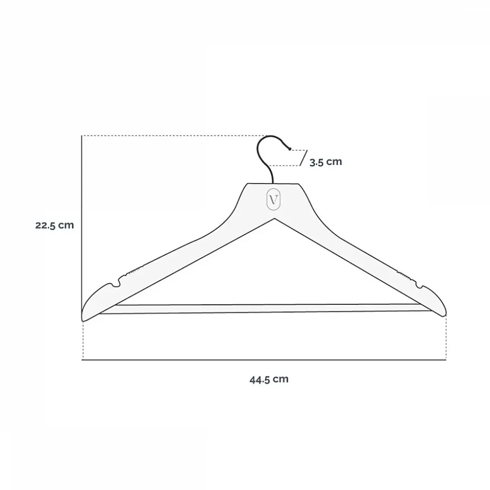 Lot de 40 cintres 44.5 cm pour vêtements adulte premium avec crochet pivotant à 360 degrés - Noir - Vivezen