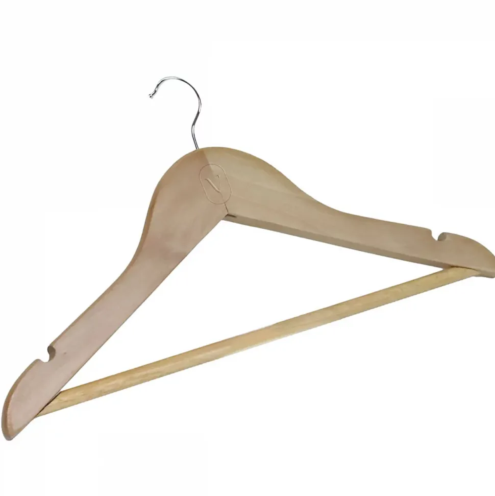 Lot de 20 cintres 32.5 cm pour vêtements enfant avec crochet pivotant à 360 degrés - Bois clair - Vivezen