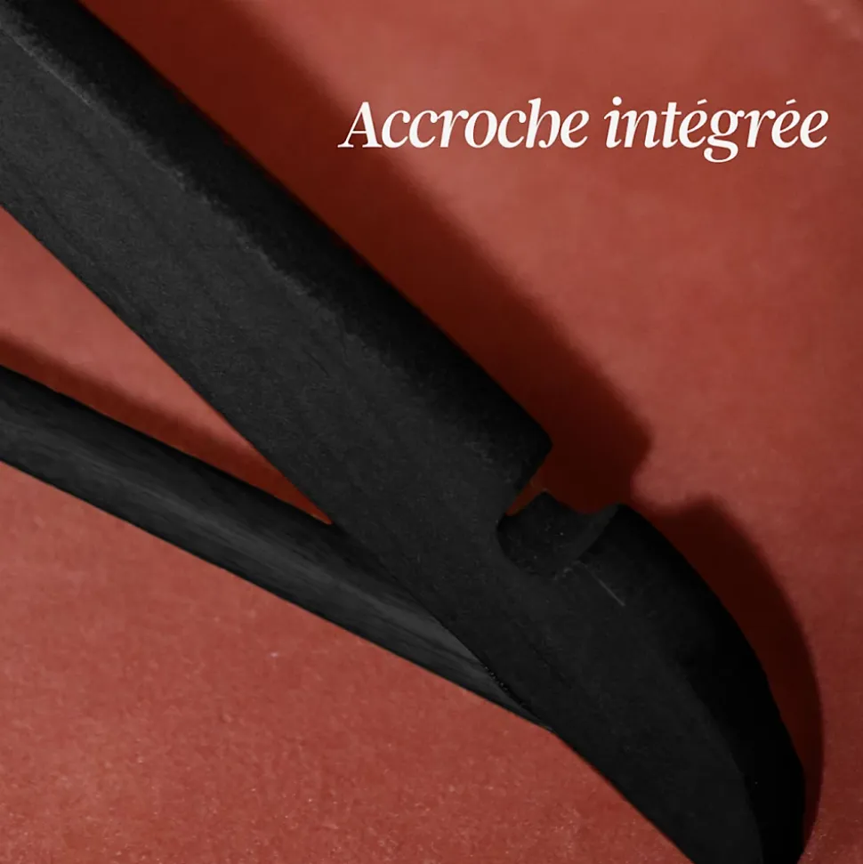 Lot de 10 cintres 32 cm pour vêtements enfant premium avec crochet pivotant à 360 degrés - Noir - Vivezen