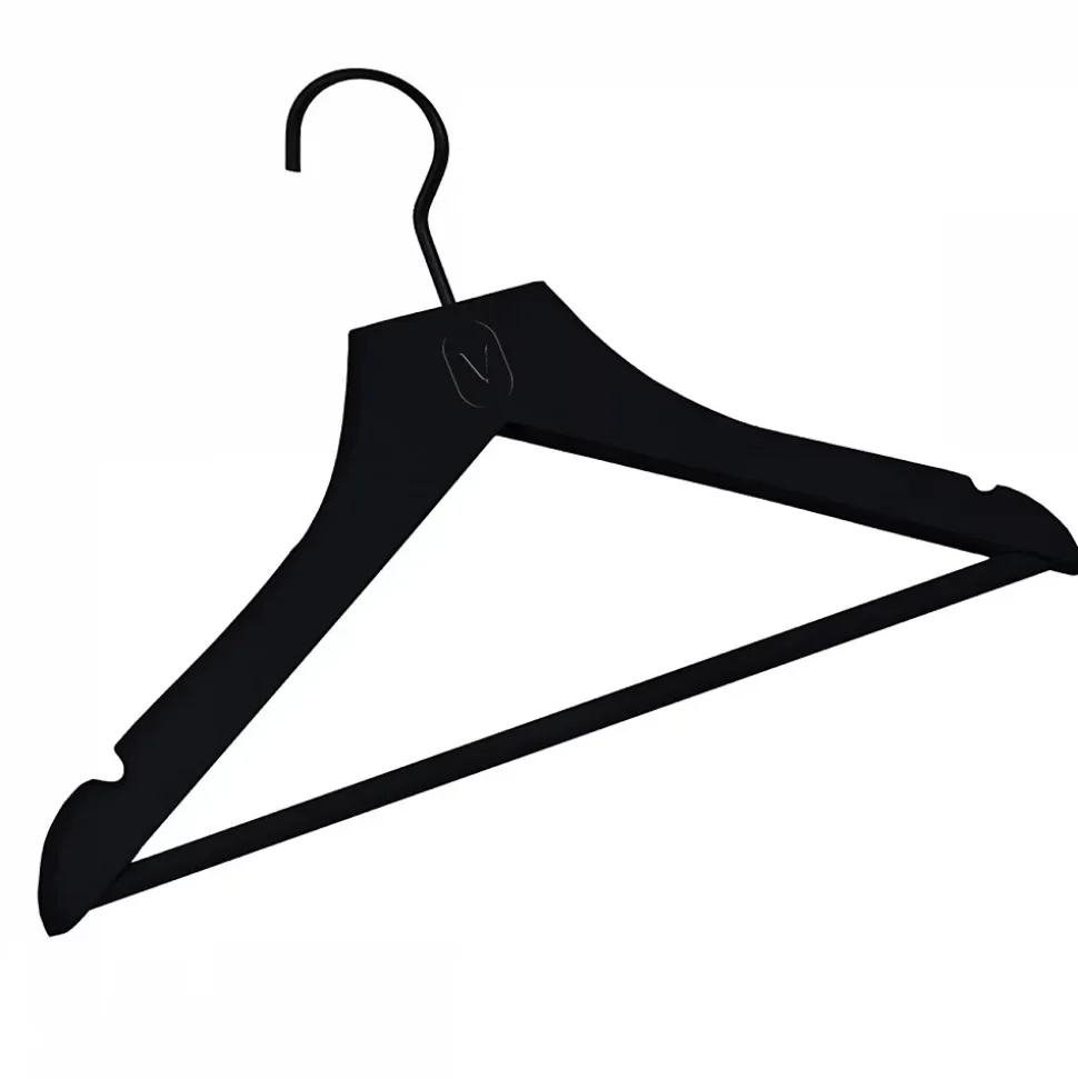 Lot de 10 cintres 32 cm pour vêtements enfant premium avec crochet pivotant à 360 degrés - Noir - Vivezen