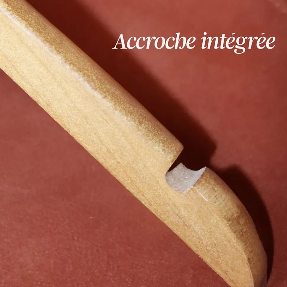Lot de 10 cintres 28.5 cm pour vêtements bébé avec crochet pivotant à 360 degrés - Bois clair - Vivezen