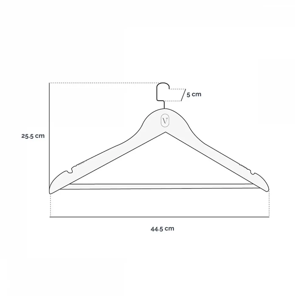 Lot de 40 cintres 44.5 cm pour vêtements adulte premium + avec crochet pivotant à 360 degrés - Bois foncé - Vivezen