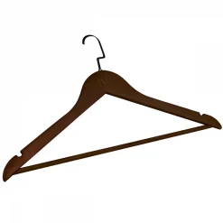 Lot de 20 cintres 44.5 cm pour vêtements adulte premium + avec crochet pivotant à 360 degrés - Bois foncé - Vivezen