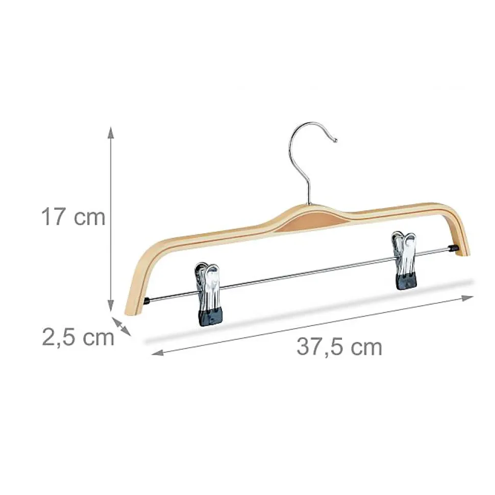 Lot de 5 cintres à pantalons bois Helloshop26