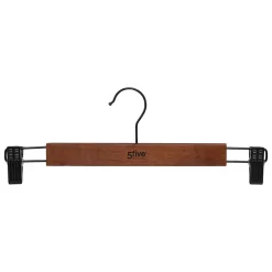Lot de 2 cintres à pinces en bois foncé - Marron tonka- 5five