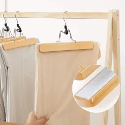 Lot de 12 cintres antidérapants avec pinces pour pantalons - L25 x H17 cm